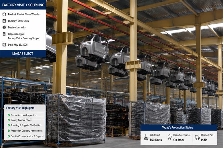 On-Site Production Follow-Up for 7,500 Electric Three-Wheelers Bound for India