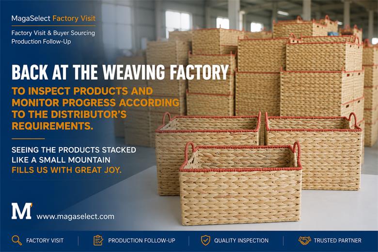 Production Progress Inspection for a U.S. Distributor's Woven Storage Basket Order