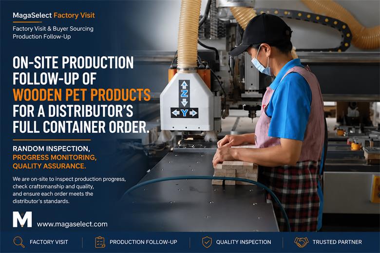 Production Follow-Up and Quality Inspection of Wooden Pet Products for an International Distributor