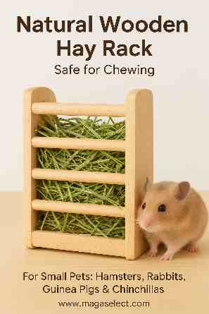 Natural Wooden Hay Rack Feeder for Small Pets | Hamster, Chinchilla, Rabbit & Guinea Pig Feeder