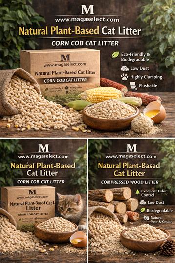 Eco-Friendly Cat Litter Manufacturer in China | Corn Cob & Wood Pellet Cat Litter| Natural Plant-Based Cat Litter