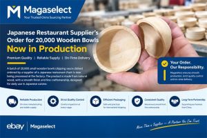 20,000 Wooden Bowls and Dipping Dishes for a Japanese Restaurant Supplier Enter Production